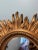 Mid-Century Modern Vintage Gold Sunburst Wall Mirror; Hollywood Regency Style For Sale - Image 3 of 5