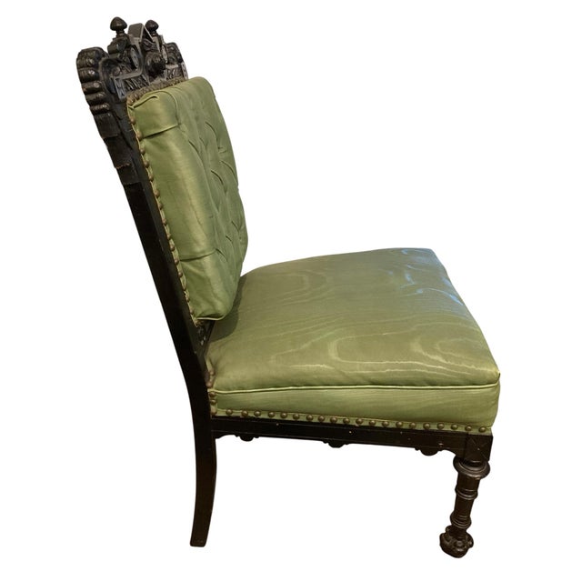 Victorian “Rare Victorian Eastlake Carved Griffin Side Chair, C. 1880, “Rare Victorian Eastlake Carved Griffin Side Chair, C. 1880, Original Finish For Sale - Image 3 of 12