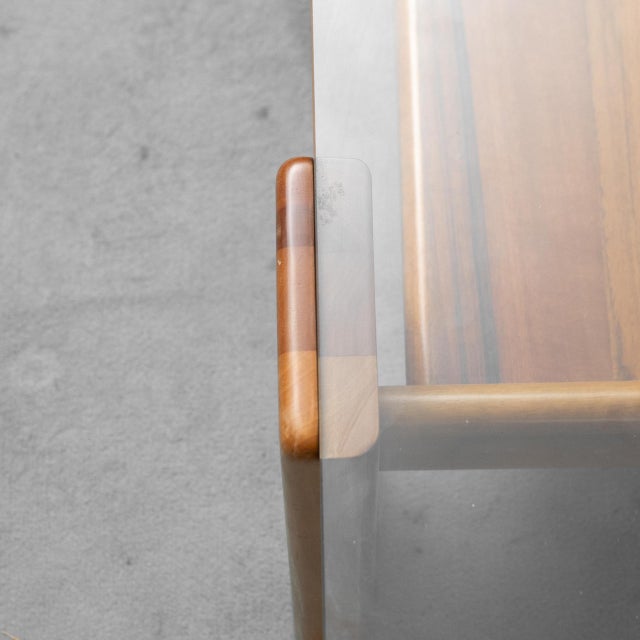 Wood and Glass Coffee Table, 1970s For Sale - Image 4 of 10