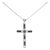 .925 Sterling Silver 1.0 Cttw Black and White Diamond Alternating Classic Cross 18" Pendant Necklace (Black/I-J Color, I3 Clarity)" For Sale