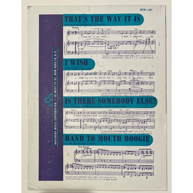 Art Deco 1945 I Wish Sheet Music for Framing For Sale - Image 3 of 4