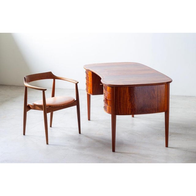 Swedish Modern Organic Desk in Mahogany, 1940s For Sale - Image 6 of 15