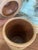 Brown Vintage Hand-Thrown Studio Pottery Lidded Jar With Speckled Glaze and Ribbed Texture. For Sale - Image 8 of 8