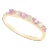 0.35 Ctw Pink Sapphire and Diamond Band 14k Solid Yellow Gold Size 5 For Sale