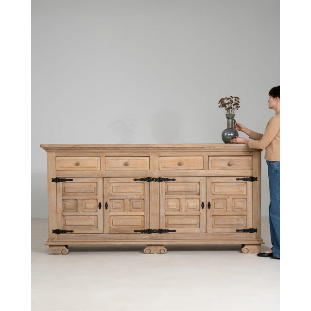 19th Century France Brutalist Antique White Wood Storage Cabinets & Cupboards For Sale - Image 4 of 11