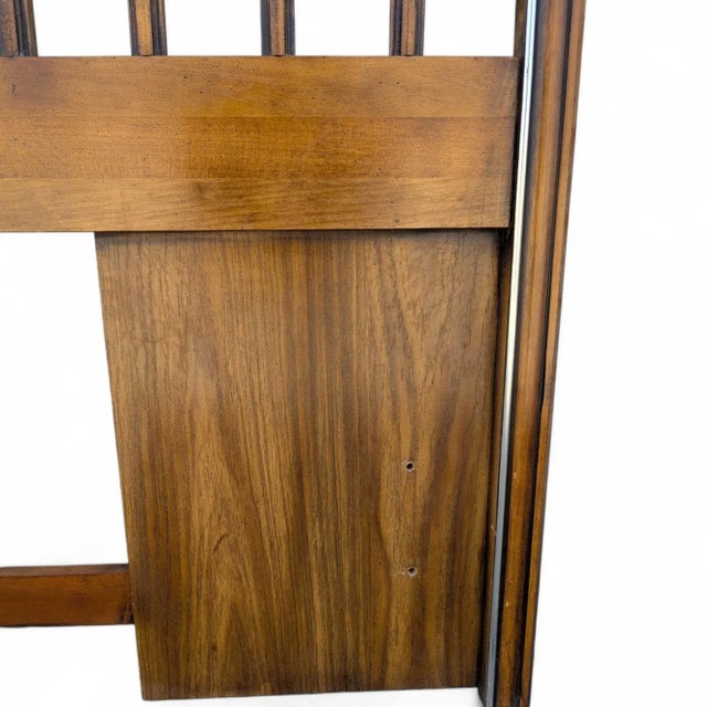 Mid-Century Modern Walnut Veneer King Headboard With Chrome Trim, 1960s For Sale - Image 16 of 18