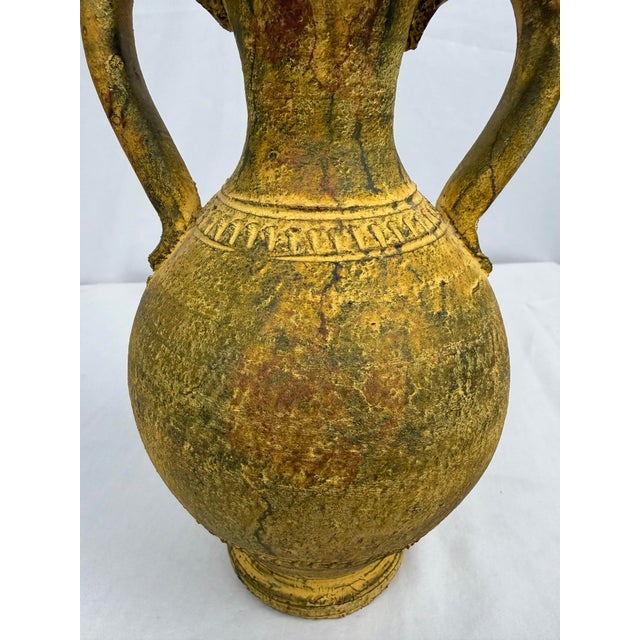 Late 20th Century Late 20th Century Italian Scavo Style Terracotta Amphora Urn | Rustic Mediterranean Vessel For Sale - Image 5 of 9