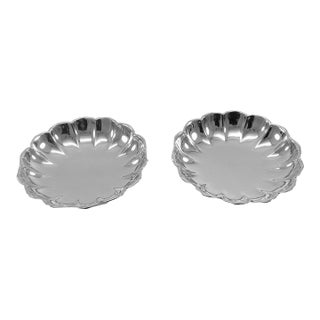 1970’s Vintage/New James Dixon & Sons Silverplate Sweet Dishes Fluted on a Circular Foot- A Pair For Sale