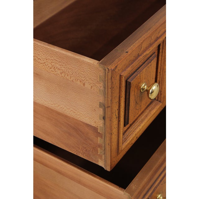 Brown Pair of Henredon Custom Folio 2 Oak Nightstand Chests For Sale - Image 8 of 16