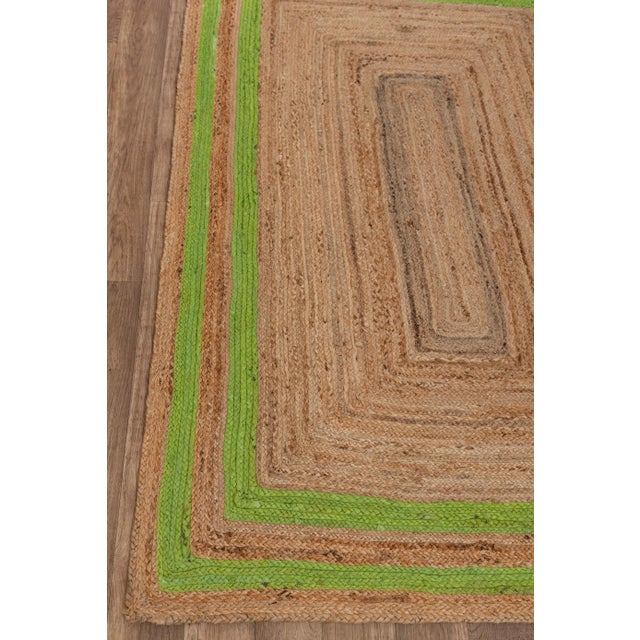 Not Yet Made - Made To Order 3x5ft. Green Border Rectangle Jute Handmade Rug For Sale - Image 5 of 10