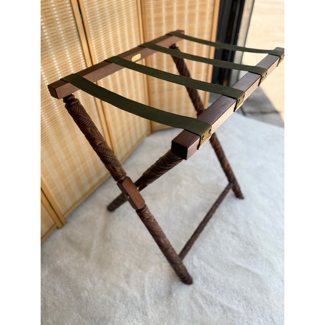 Vintage Ralph Lauren Home Butler's Tray Table | British Colonial Rattan & Brass For Sale - Image 12 of 18