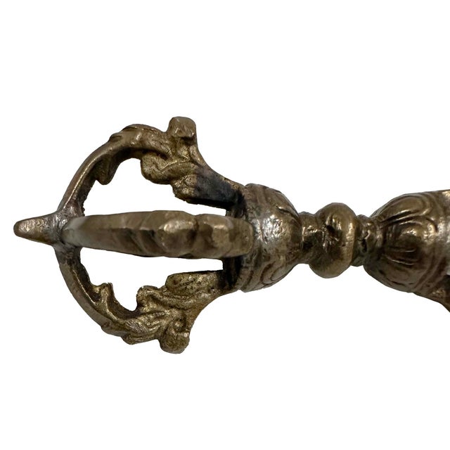 Brass Vintage Tibetan Brass Dharma Instrument For Sale - Image 8 of 9