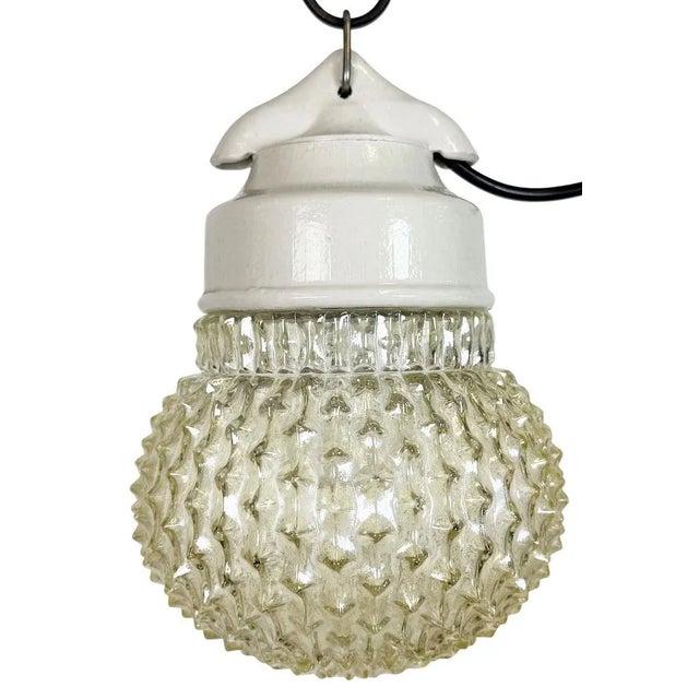 Vintage White Porcelain Pendant Light, 1970s For Sale - Image 15 of 15
