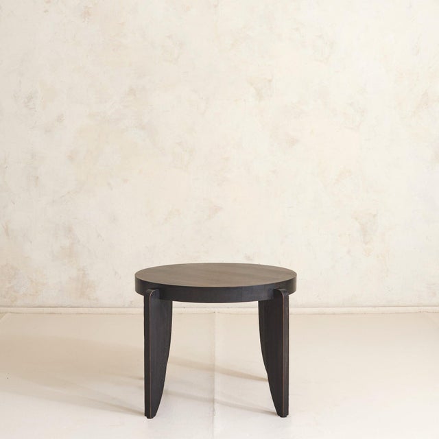 1940s French Art Deco Round Wood Coffee Table, 1940s For Sale - Image 5 of 11