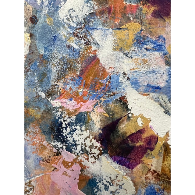 Original Abstract Mixed Media 20x16” Painting Signed Unframed “It’s a Party” Heavyweight Paper For Sale In Kansas City - Image 6 of 7