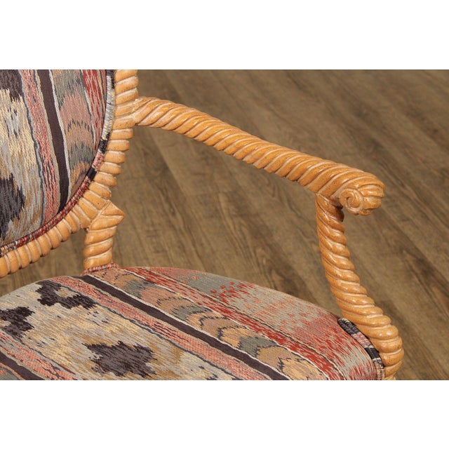 Italian Pair of Roped Carved Armchairs For Sale In Philadelphia - Image 6 of 12