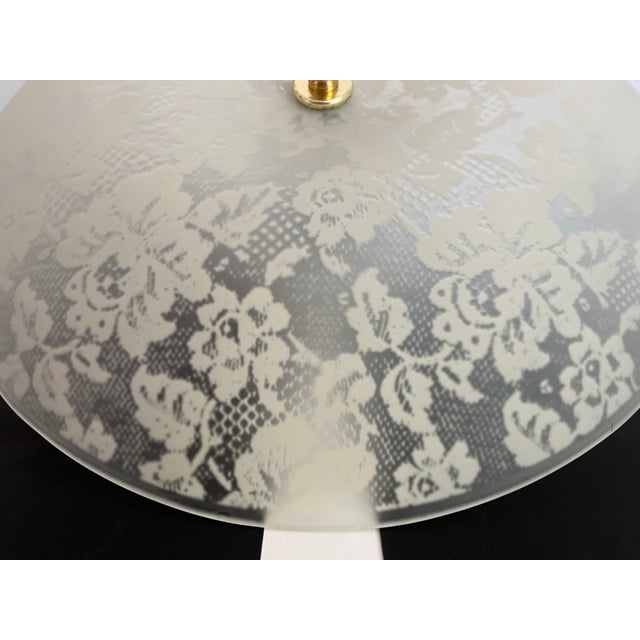 Mid Century Floral Damask Flush Light For Sale - Image 12 of 18
