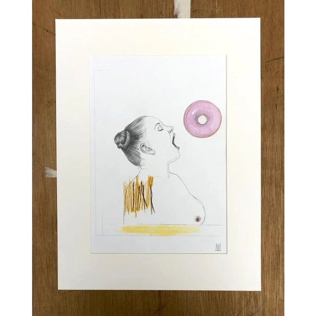 Title: Golosina Date: 2017 Technique: Graphite, colored pencil, collage on paper Dimensions: 29.7 x 21 cm Signed by the...