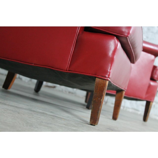 1940s Vintage Red Vinyl Club Chairs a Pair Chairish