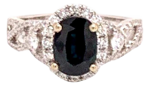 Natural Sapphire Diamond Ring 6.5 18k White Gold 2.59 TCW Certified