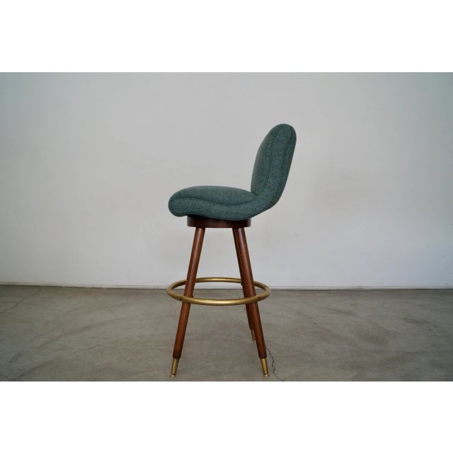 Teal 1960's Mid-Century Modern Bar Stool For Sale - Image 8 of 13