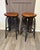 Industrial, Rustic, Contemporary Cherry Bronze Bar Stools. Richly patterned cherry wood brings warmth to this pair of...