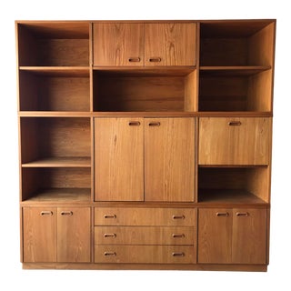 Mid 20th Century Danish Modern Teak Stacked Danish Wall Unit For Sale