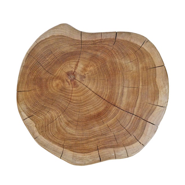 Wood Organic Modern Teak Root 3-Leg Stool / Side Table For Sale - Image 7 of 10