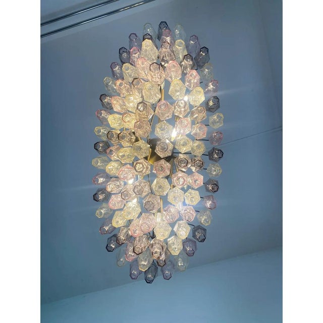 Oval Poliedri Murano Glass Chandelier by Simoeng For Sale - Image 7 of 9