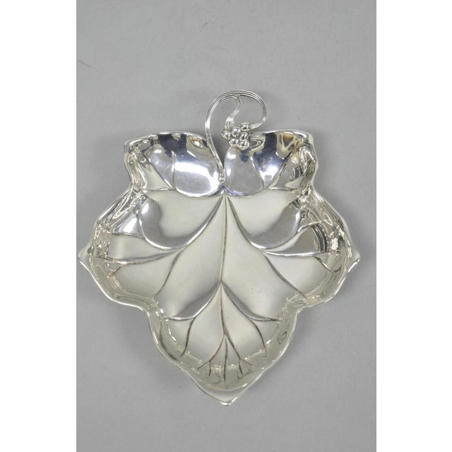Vintage WMF Germany Small Silver Plated Maple Leaf 9" Trinket Candy Dish Bowl For Sale - Image 12 of 12