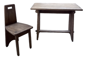 Brutalist Office Chair and Desk, 1950s, Set of 2
