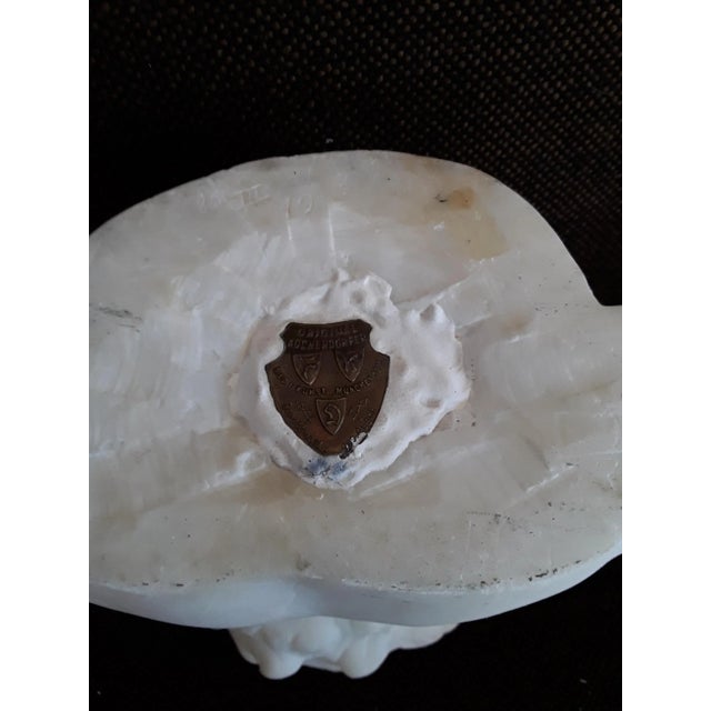 Stone Antique Alabaster Bust of Boy from Kochendörfer Munich For Sale - Image 7 of 8