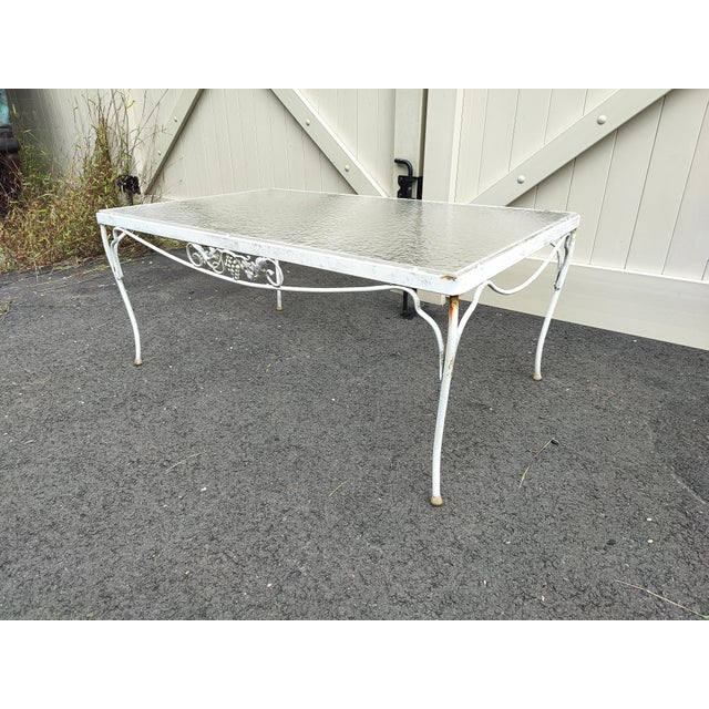 Mid 20th Century Floral Patio Garden Table For Sale - Image 4 of 10