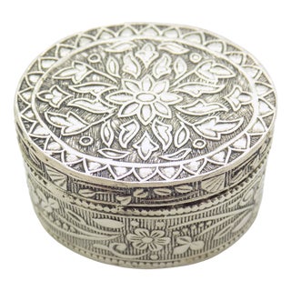 Vintage Italian Oval Tall Silver 800 Pill Trinket Snuff Box, 1980s For Sale