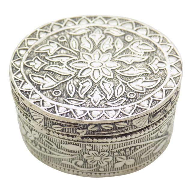 Vintage Italian Oval Tall Silver 800 Pill Trinket Snuff Box, 1980s For Sale