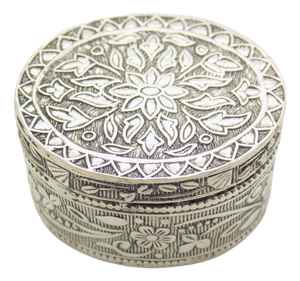 Vintage Italian Oval Tall Silver 800 Pill Trinket Snuff Box, 1980s