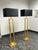 Postmodern Restoration Hardware Clarke Open Brass Rectangle Floor Lamps, Pair For Sale - Image 3 of 12