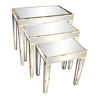 Mirrored Nesting Tables - Set of 3 For Sale