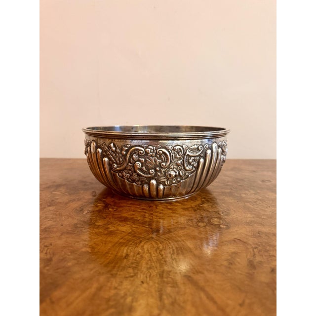 Large Antique Victorian Silver Plate Bowl, 1860 For Sale - Image 6 of 7
