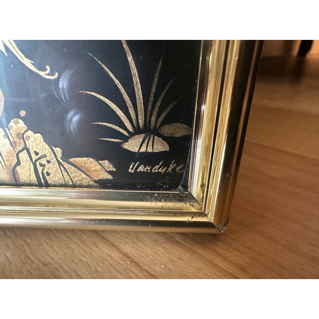 Chinoiserie LaBarge 1984 Chinoiserie Verre Eglomise Mirror For Sale - Image 3 of 10