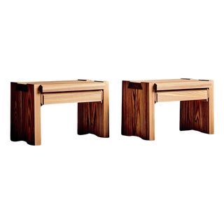 T38 Bedside Tables in Elm by Pierre Chapo, 2010, Set of 2 For Sale