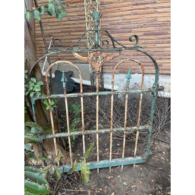 Early 20th Century Early 1900s French Handcrafted Painted Iron Gate For Sale - Image 5 of 18