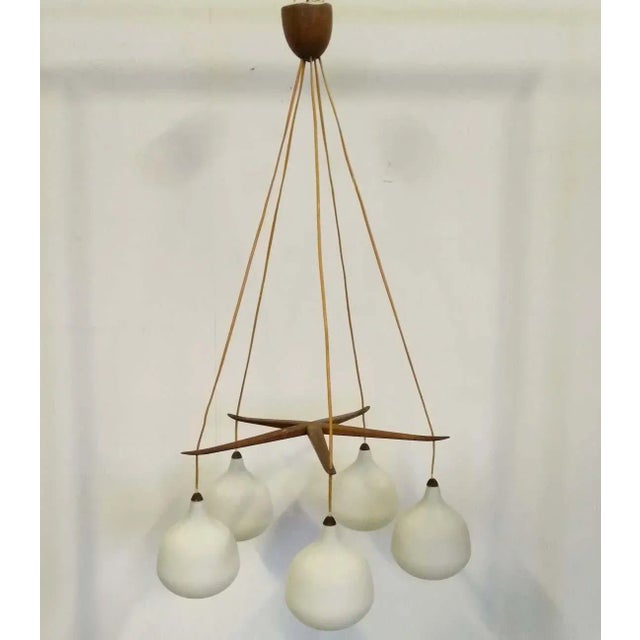 Brown Chandelier from Luxus, 1960s For Sale - Image 8 of 10