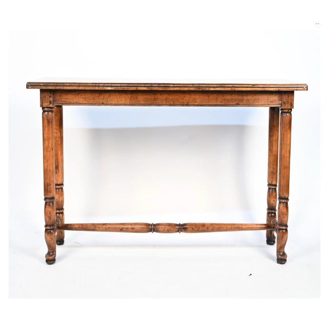 English Late 20th Century Custom Bench-Made Bausman Console Table With Mitered Plank Top For Sale - Image 3 of 11