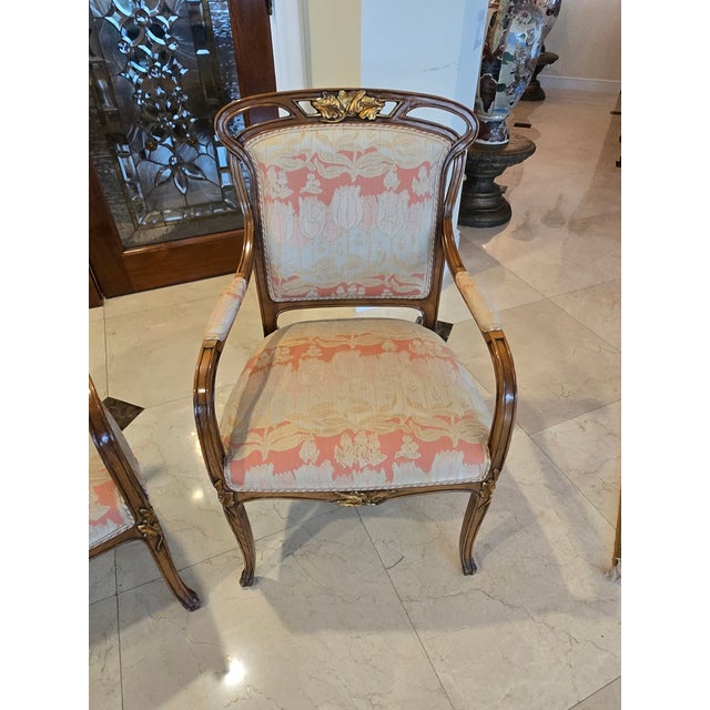 Late 19th Century French Art Nouveau Fauteuils Manner of Majorelle - A Pair For Sale - Image 10 of 12