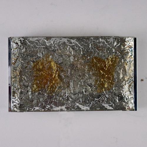 Vintage Wall Lamp in Aluminium & Glass, Italy, 1960s For Sale - Image 5 of 6