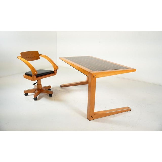 Mid-Century Desk and Matching Chair attributed to Massimo Scolari for Giorgetti, Italy, 1990s, Set of 2 For Sale - Image 14 of 17