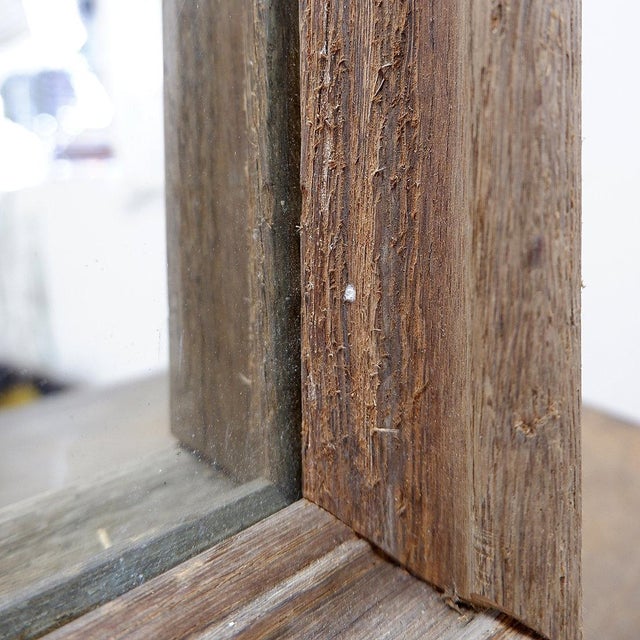 Rustic Rectangular Wall Mirrors with Wooden Frames, 1950s, Set of 2 For Sale - Image 15 of 16
