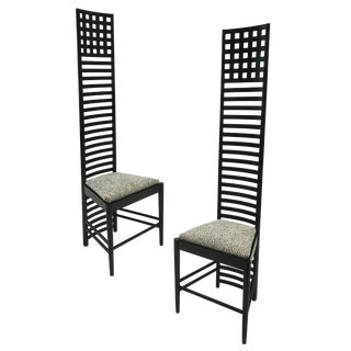 1980s Cassina Charles Rennie Mackintosh Hill House 1 Chairs - a Pair For Sale