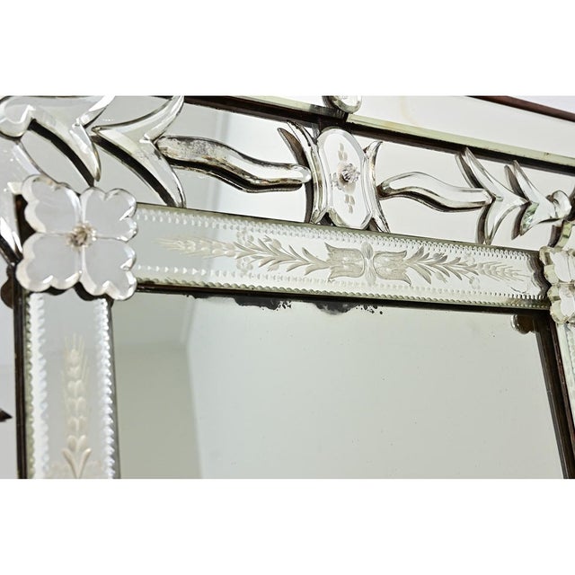 Vintage Italian Venetian Style Mirror in Wood Frame For Sale - Image 13 of 14